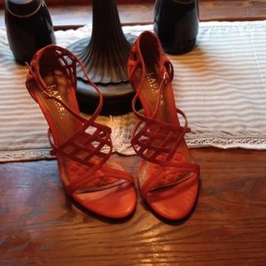 Ralph Lauren, size 6, orange spiked scrappy sandle